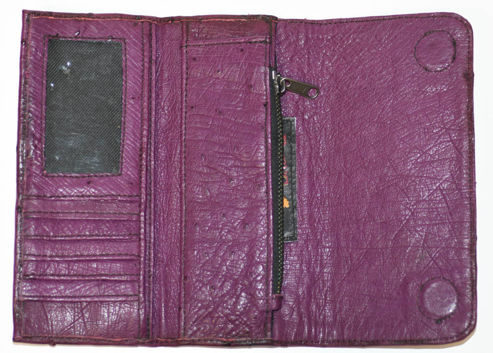 Juan Antonio Maroon Quill Ostrich Wallet - Image 2
