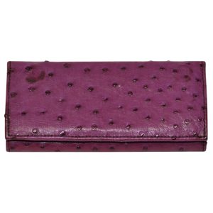 Juan Antonio Maroon Quill Ostrich Wallet