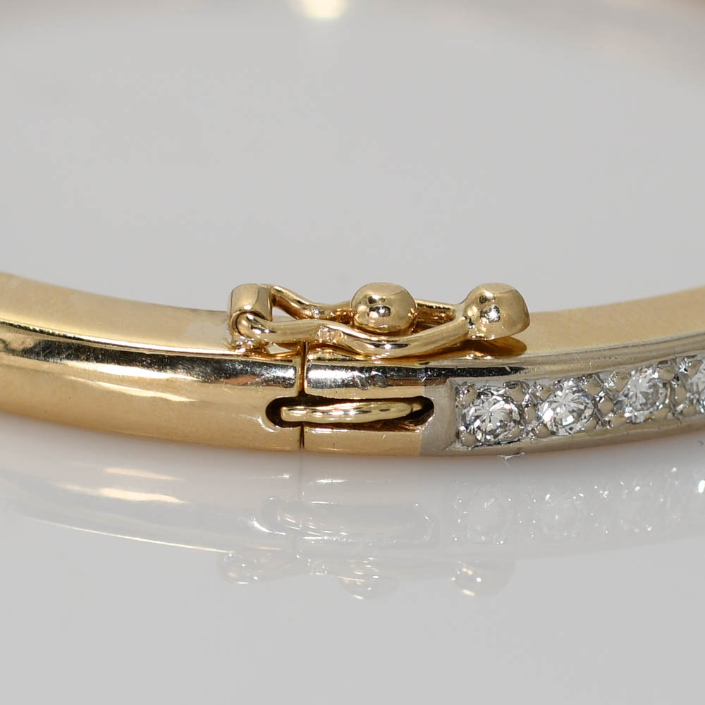 14K Yellow Gold Diamond Bangle Bracelet, 1.50tdw, 27.7g - Image 5