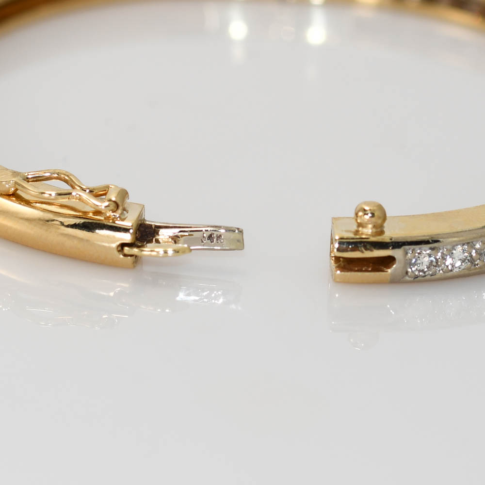 14K Yellow Gold Diamond Bangle Bracelet, 1.50tdw, 27.7g - Image 4
