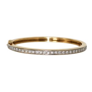 14K Yellow Gold Diamond Bangle Bracelet, 1.50tdw, 27.7g
