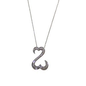 14K White Gold Necklace, Diamond Pendant, 0.35TDW, 5g