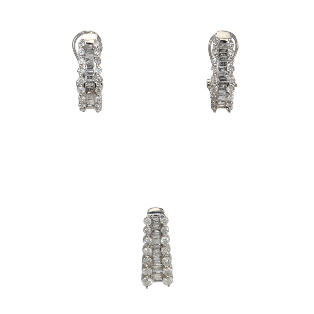 Diamond Earrings and Pendant Set
