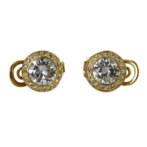 14K Yellow Gold Diamond Earrings