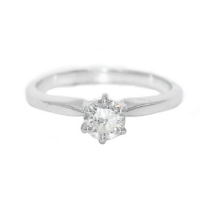 14K White Gold Diamond Solitaire Ring 2.1grams, .40ct, Si Clarity