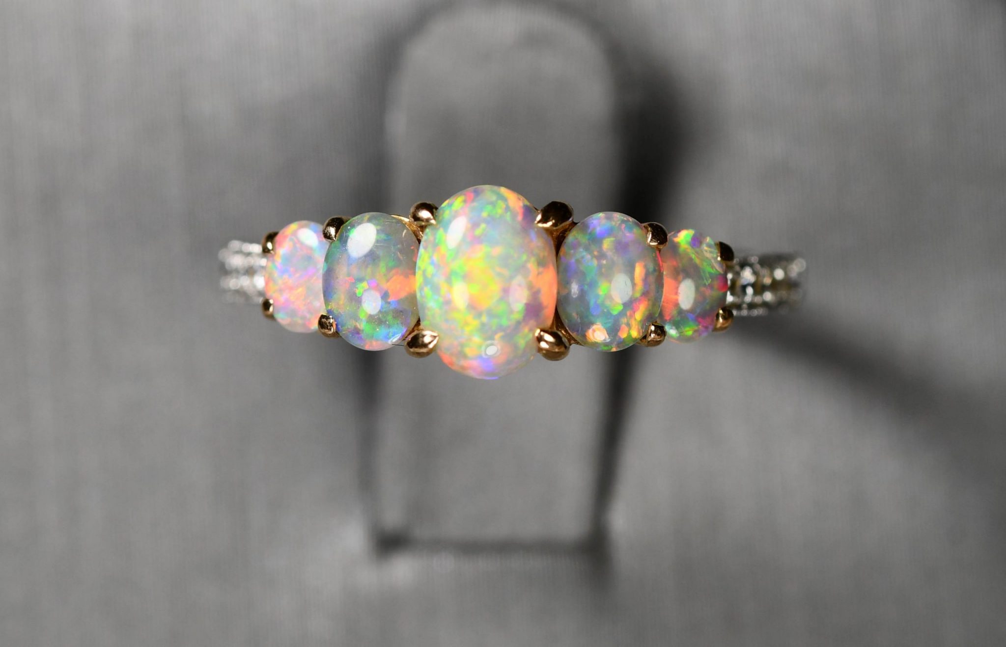 18K Tremonti 2-Tone Designer Opal Diamond Ring Tangible