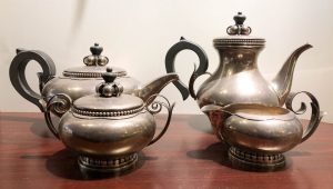 4 Piece La Paglia by International Sterling Silver Coffee & Tea Set.