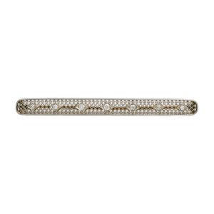 Antique Art Deco Platinum & Diamond Brooch 18K Yellow Gold Pin