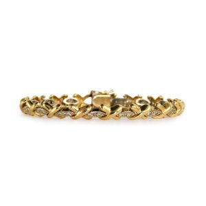 14k Two Tone Gold Diamond Bracelet