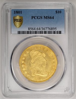 1801 $10 Draped Bust, Eagle PCGS MS64 US Coin