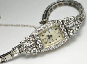 Vintage Hamilton Platinum and Gold Diamond Wristwatch