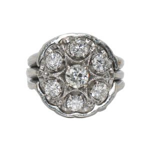 Vintage Diamond Ring in 14K White Gold