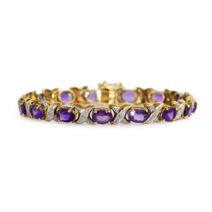 Amethyst & Diamond Bracelet