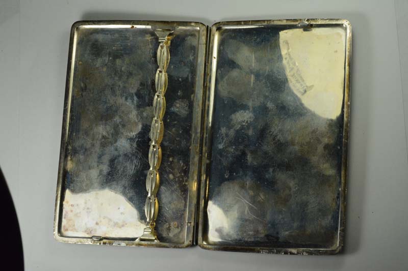 Art Deco .950 Fine Silver Engraved Cigarette Case Circa 1920-30's