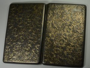 Art Deco .950 Fine Silver Engraved Cigarette Case Circa 1920-30's