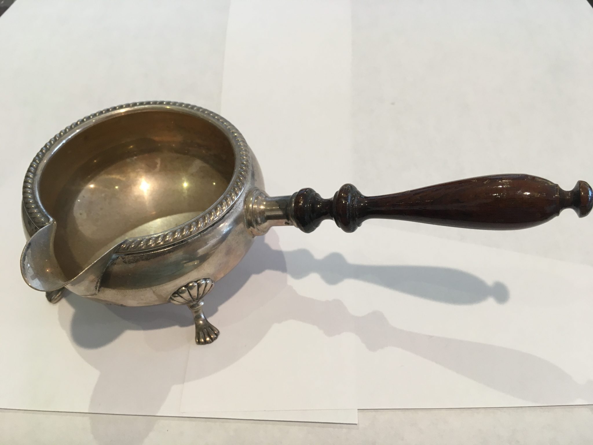 Sterling Silver Seashell Footed Wood Handle Mini Fondue Bowl by Fisher 3.5 ozt 7.5" Long - Image 7