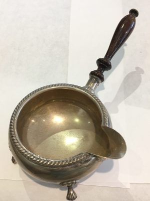 Sterling Silver Seashell Footed Wood Handle Mini Fondue Bowl by Fisher 3.5 ozt 7.5" Long