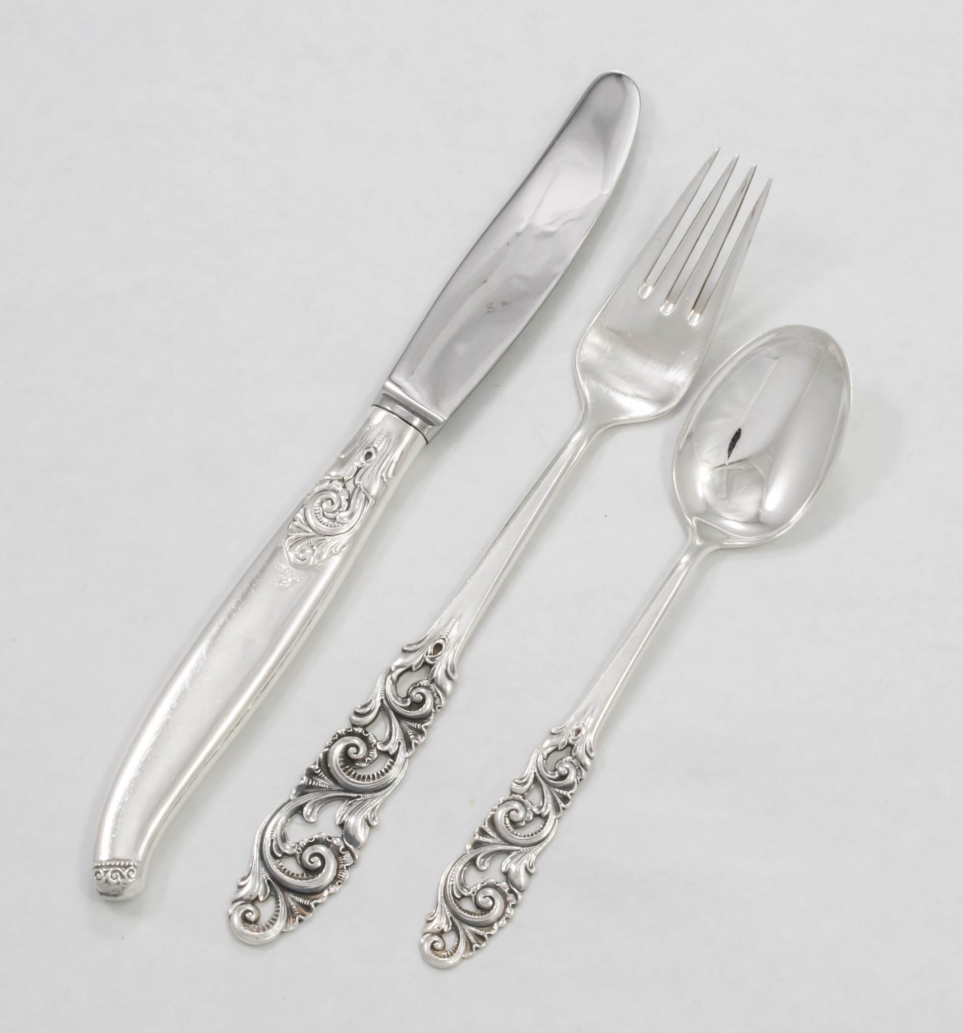 Tele - Norwegian by Mylius Brodrene 830S Silver 3pc Placesettings
