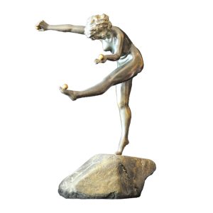 Bronze Art Nouveau Sculpture of a Nude Dancer - Base Marked Colinet