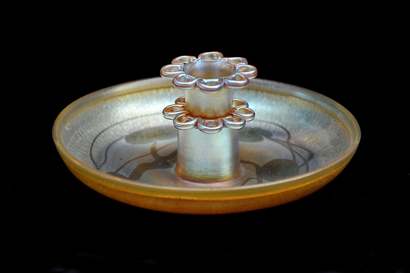 L.C. Tiffany Favrile Iridescent Gold Flower and Vine Bowl - Image 2