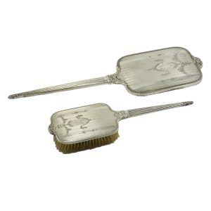 Superb Victorian Sterling Silver Mirror & Brush Set by International Silver