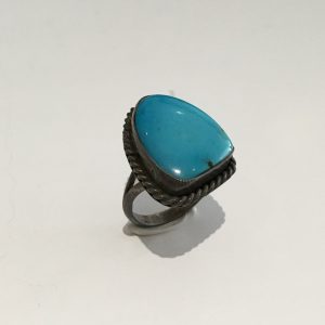 Vintage Sterling Silver Turquoise Ring - Size 5.25