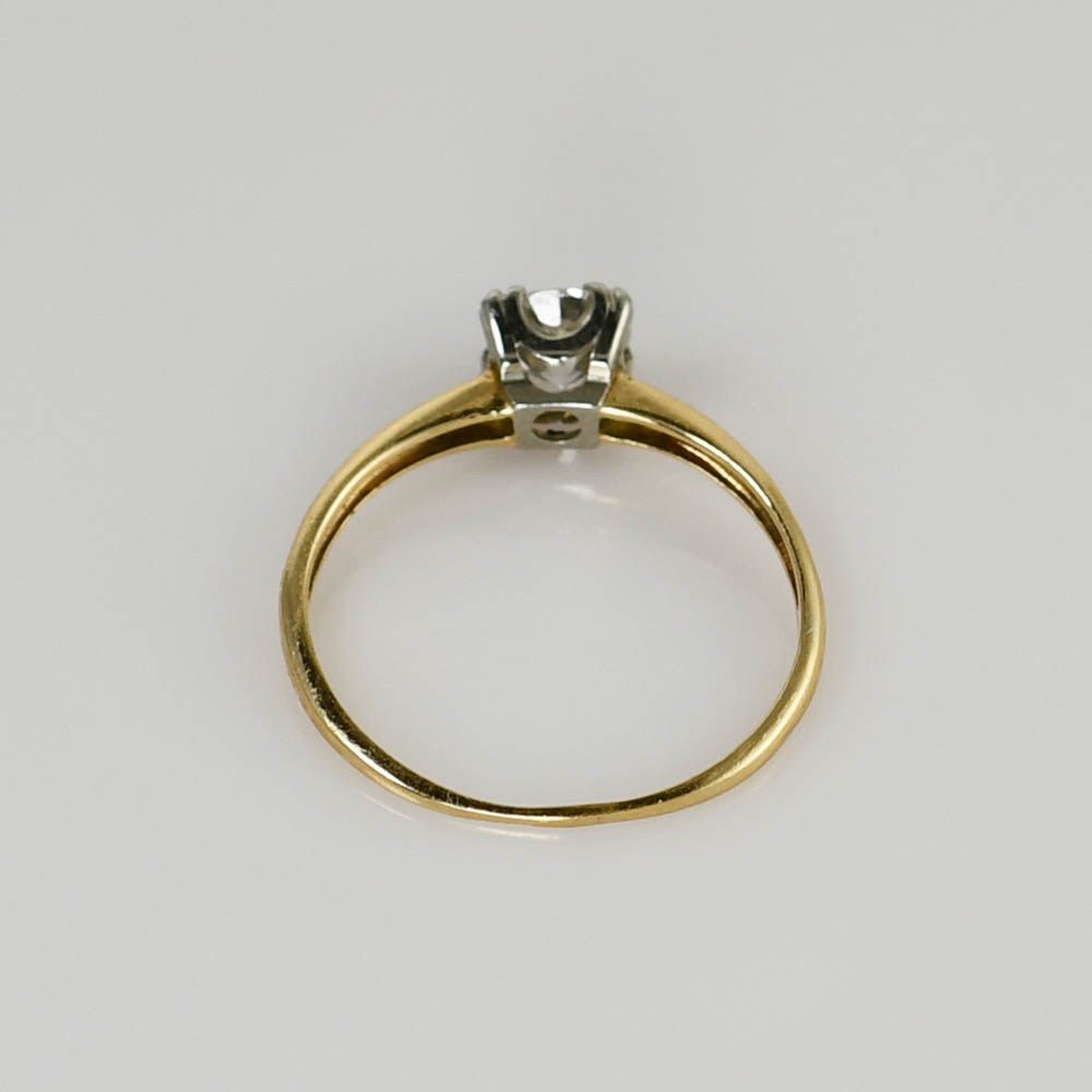 14K Yellow Gold Diamond Solitaire Ring 0.42ct - Image 4