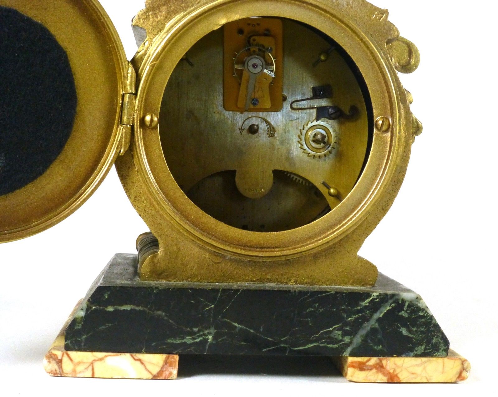 Small Marble and Bronze Mantel Clock - Image 2