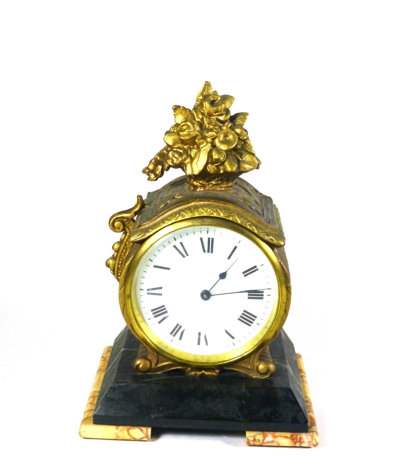 Small Marble and Bronze Mantel Clock