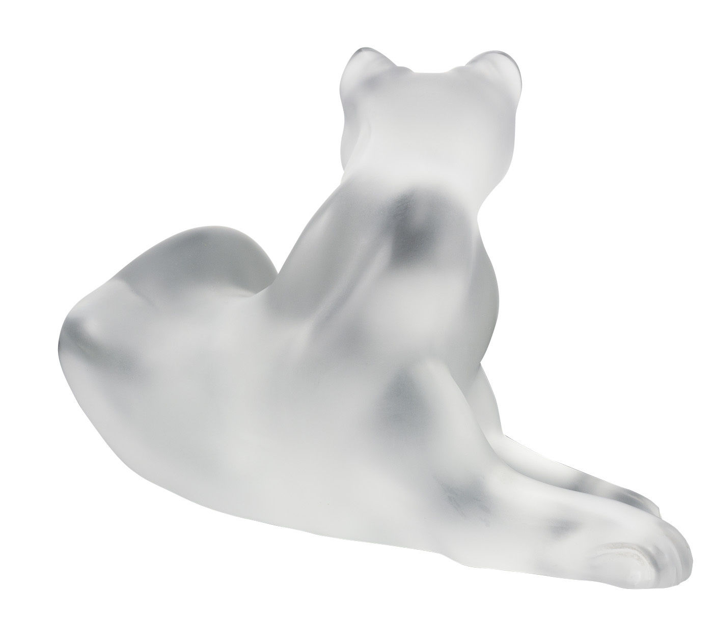 LALIQUE フロストガラス ライオン Amazing Lalique Glass Sitting Lion .French Frosted Crystal
