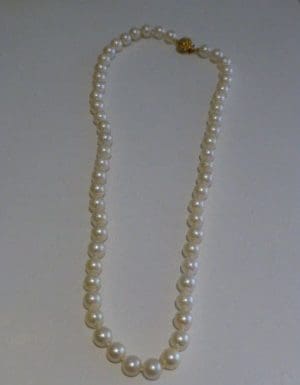 Cultured Pearl Necklace with Ornate Style Clasp - 17" Length
