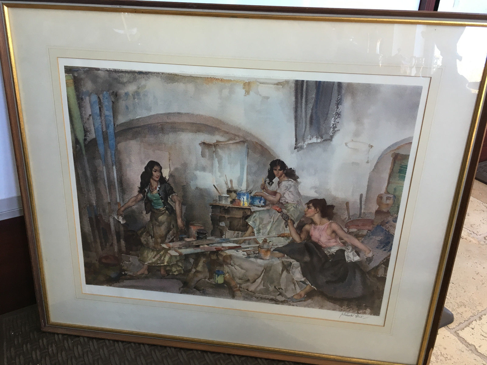 C. 1880 A Question of Color Holiday by William Russell Flint Scottish Print - Image 2