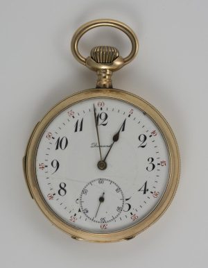 c1925 14k Yellow Gold Dunand Repeater Open Face Pocket Watch