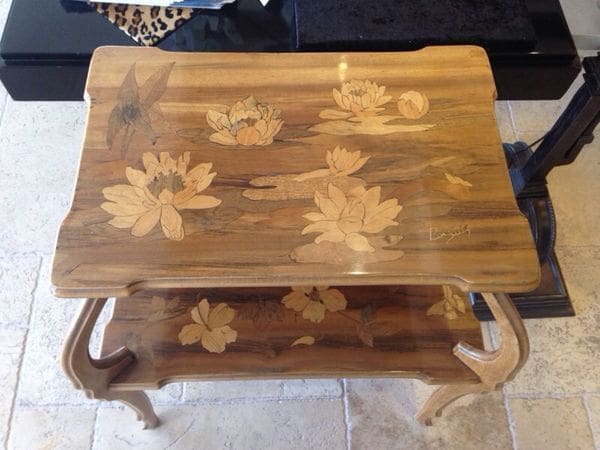 Antique Art Nouveau Inlaid Table Signed Paul Guth Circa 1920 - Image 4