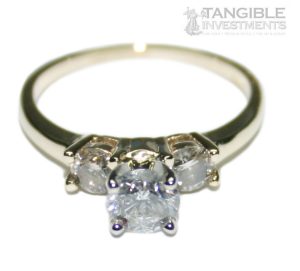 14K Yellow Gold Three-Stone Diamond Ring 0.79ct
