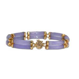 Lavender Jade Bracelet in 14K Yellow Gold