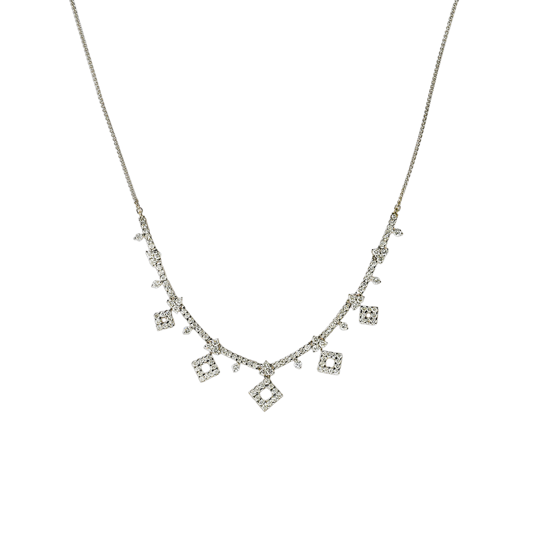 Diamond Necklace in 18K White Gold