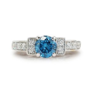 Color Enhanced Diamond Ring in 18K White Gold