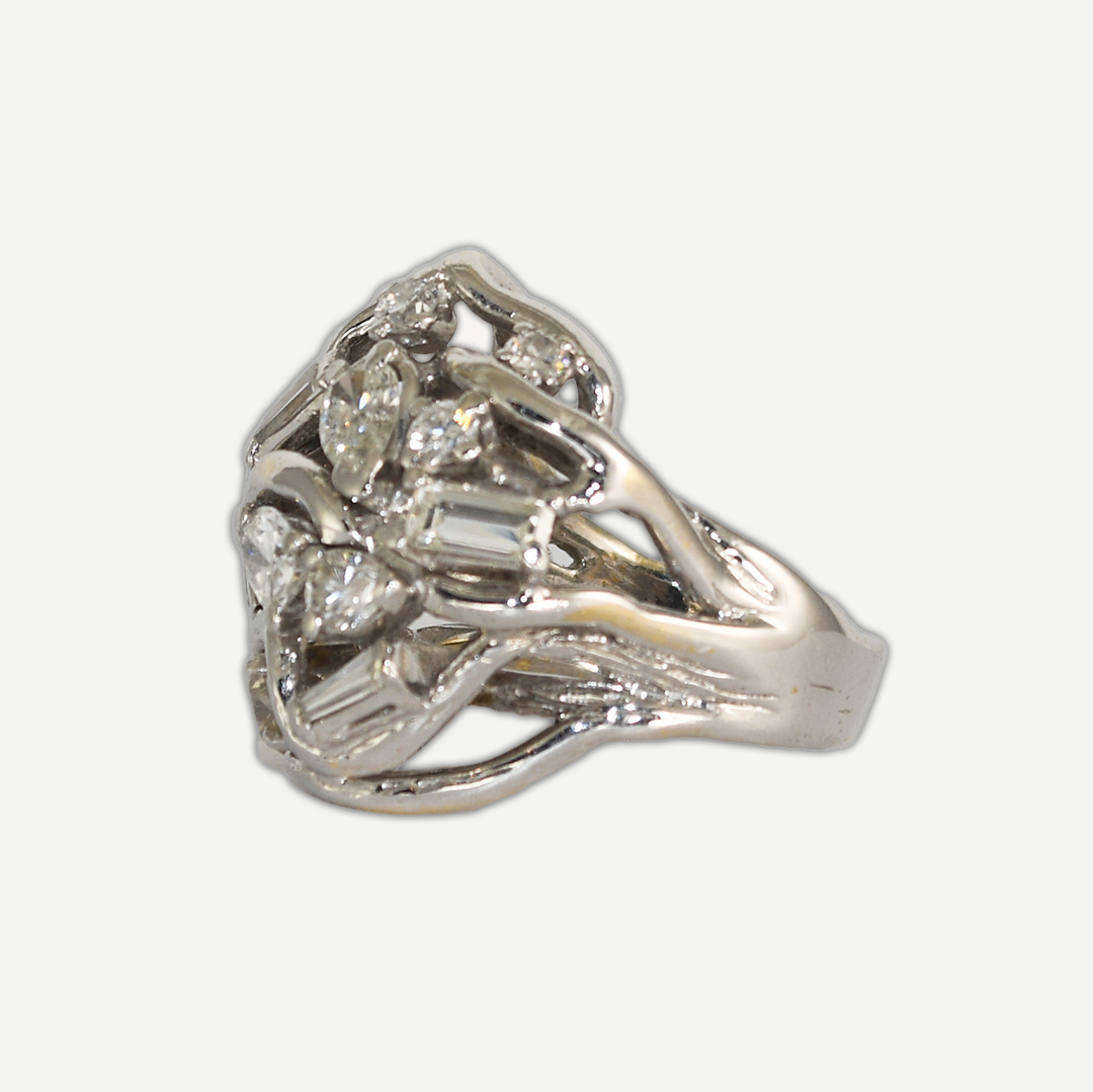 14k White Gold Diamond Cocktail Ring 2.05ct - Image 6