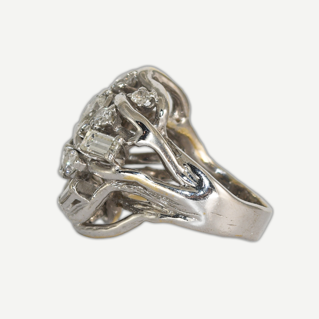 14k White Gold Diamond Cocktail Ring 2.05ct - Image 5