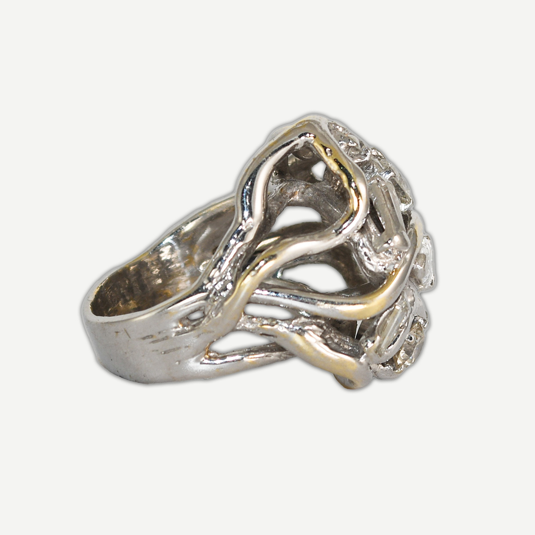 14k White Gold Diamond Cocktail Ring 2.05ct - Image 3