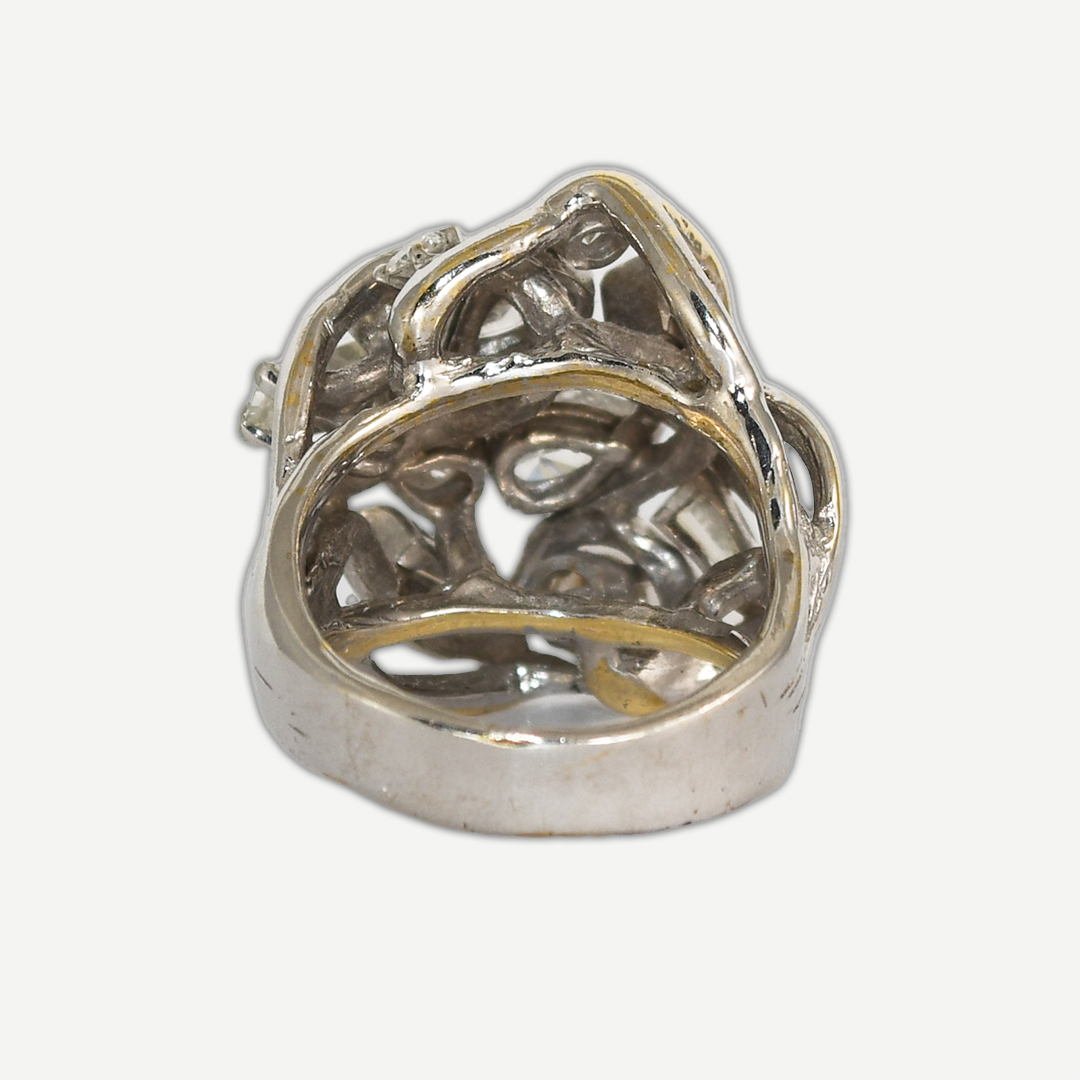 14k White Gold Diamond Cocktail Ring 2.05ct - Image 4