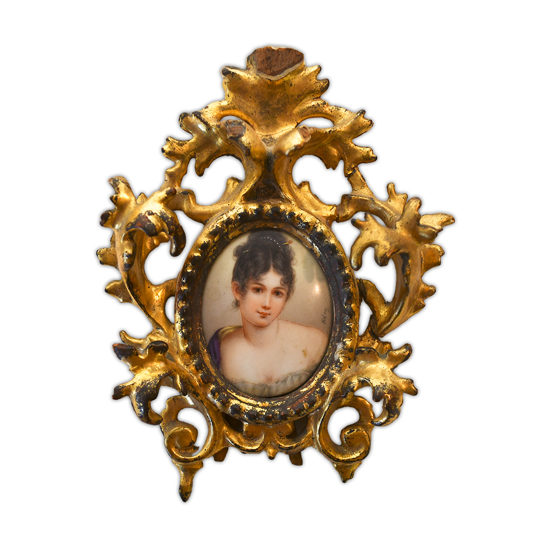 Small German Porcelain Plaque of Madame Resamier