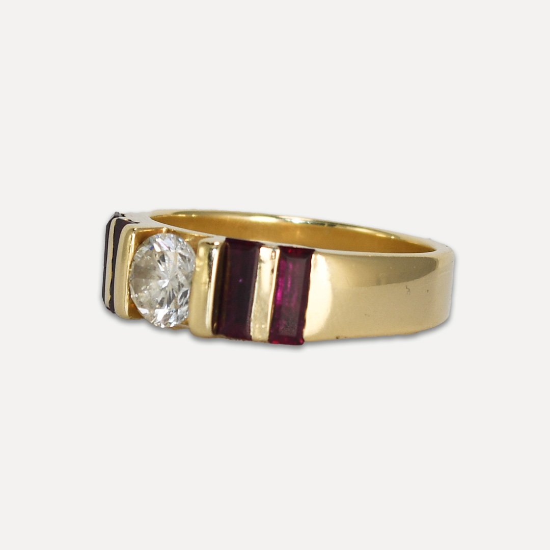 14K Yellow Gold Ruby & Diamond Ring 0.90ct - Image 3