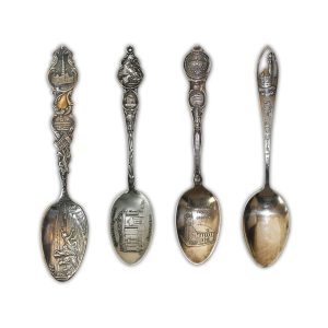 Set of (4) Major U.S. Cities Sterling Silver Souvenir Spoons 82.5g