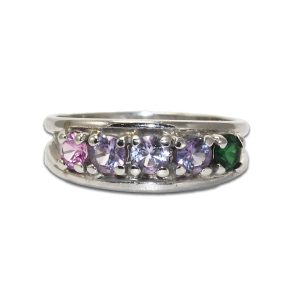 Pink and Green Synthetic Stone Ring