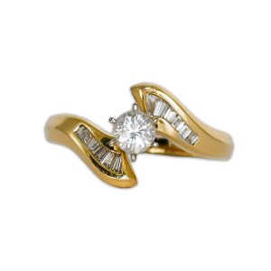 14k Yellow Gold Diamond Ring .45ct TDW H-I Color VS-SI Clarity Size 5.5