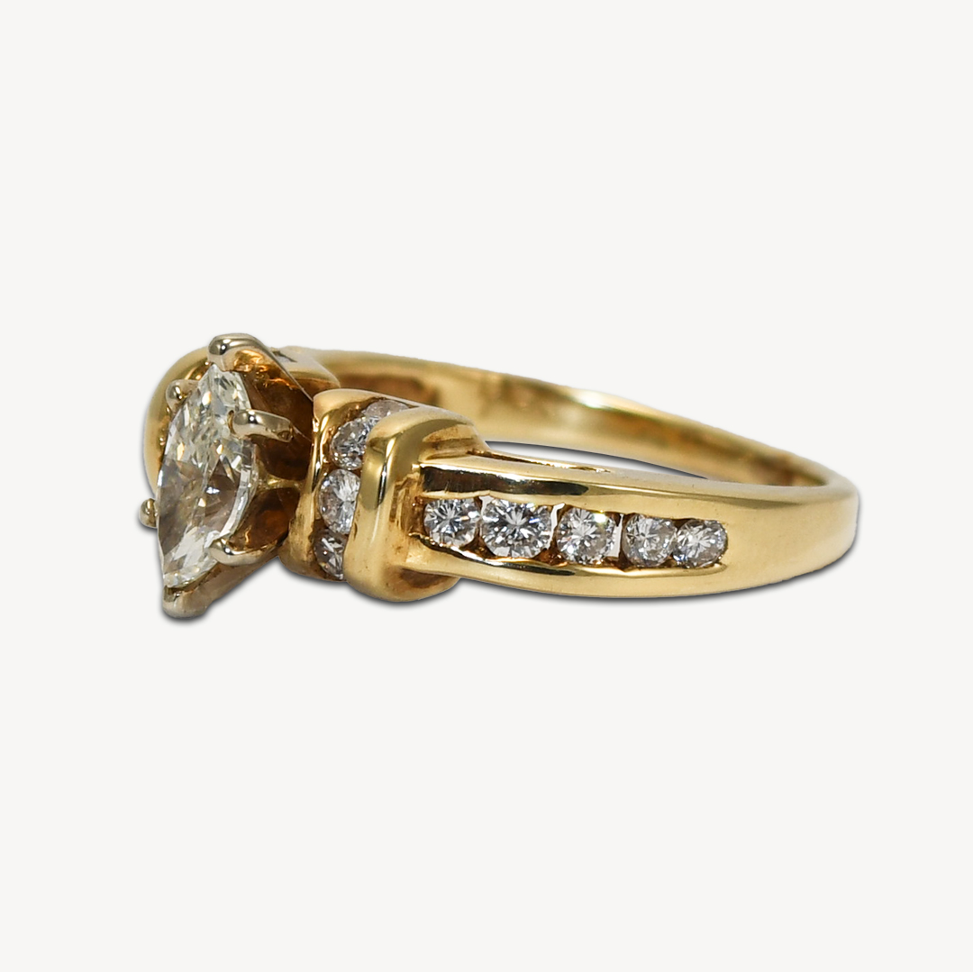 Marquise Diamond Engagement Ring in 14K Yellow Gold