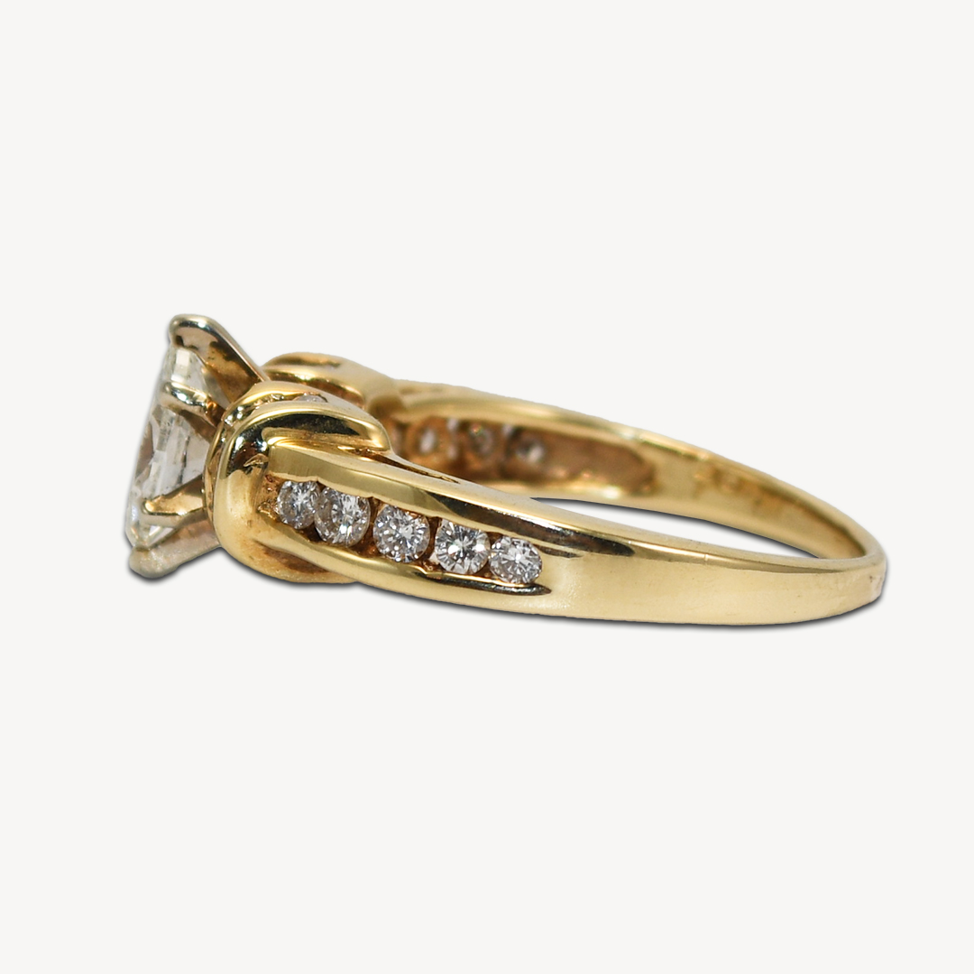 Marquise Diamond Engagement Ring in 14K Yellow Gold