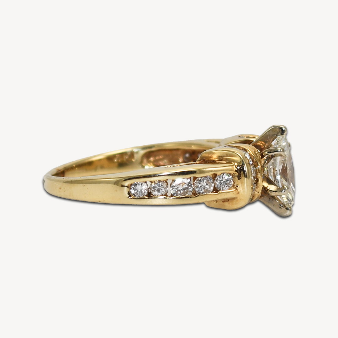 Marquise Diamond Engagement Ring in 14K Yellow Gold